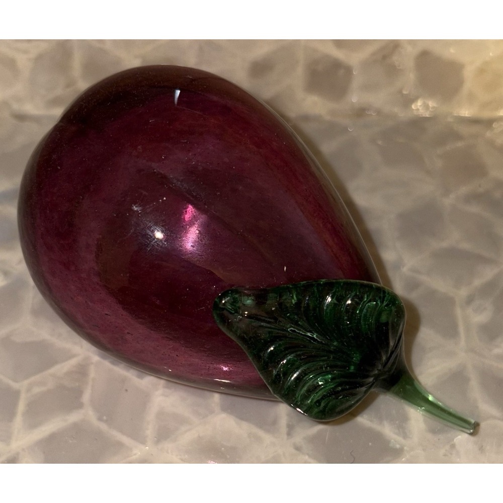 Big Cranberry Purplish Plum Blown Art Glass For Fruit Bowls Or Paperweight